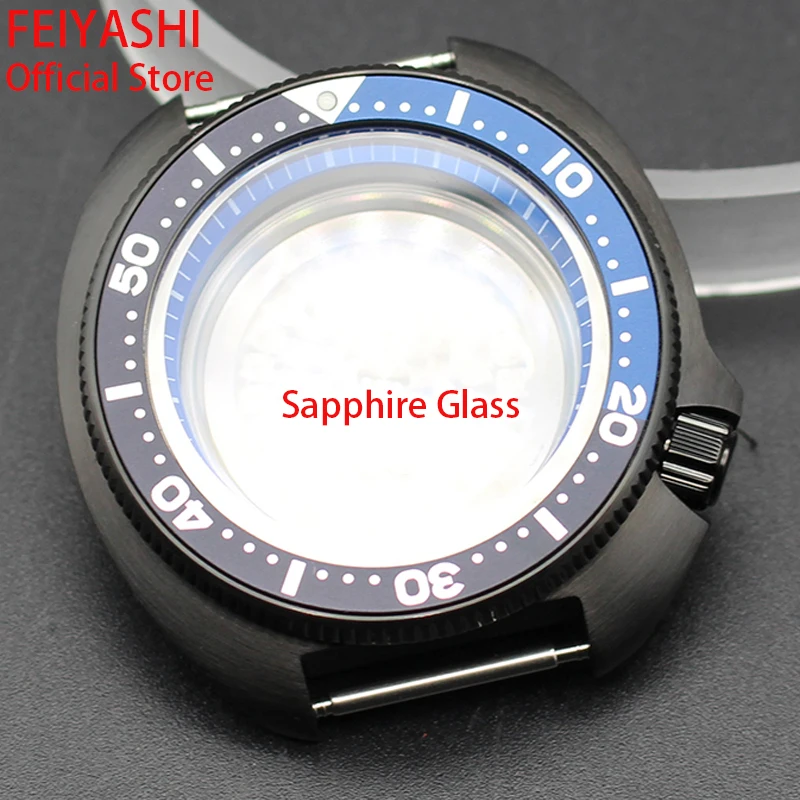 

Black 44mm SKX Mod 6105 Men's Watch Cases Sapphire Crystal Glass For Seiko NH34 NH35 NH36/38 Movement SKX007 Turtle 28.5mm Dial