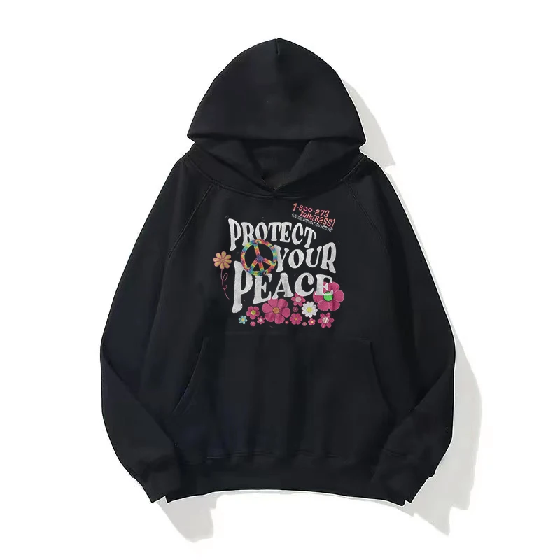 

Graphic printed hoodie for men and women's autumn and winter Harajuku hooded sweatshirt for men's retro jacket for street wear