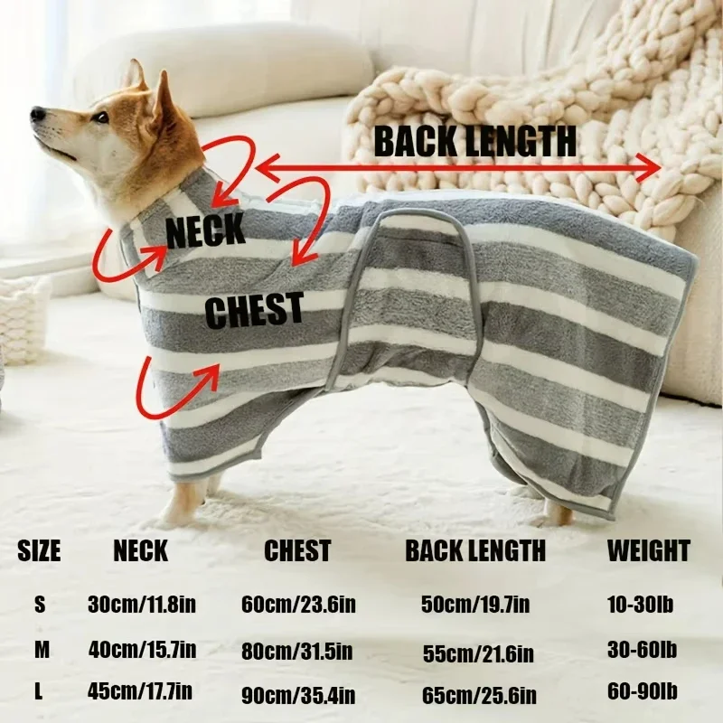 1Pcs Large Pet Towel Pet Bath Towel Drying Bath Water Absorbent Quick-Drying Dog Bathrobe