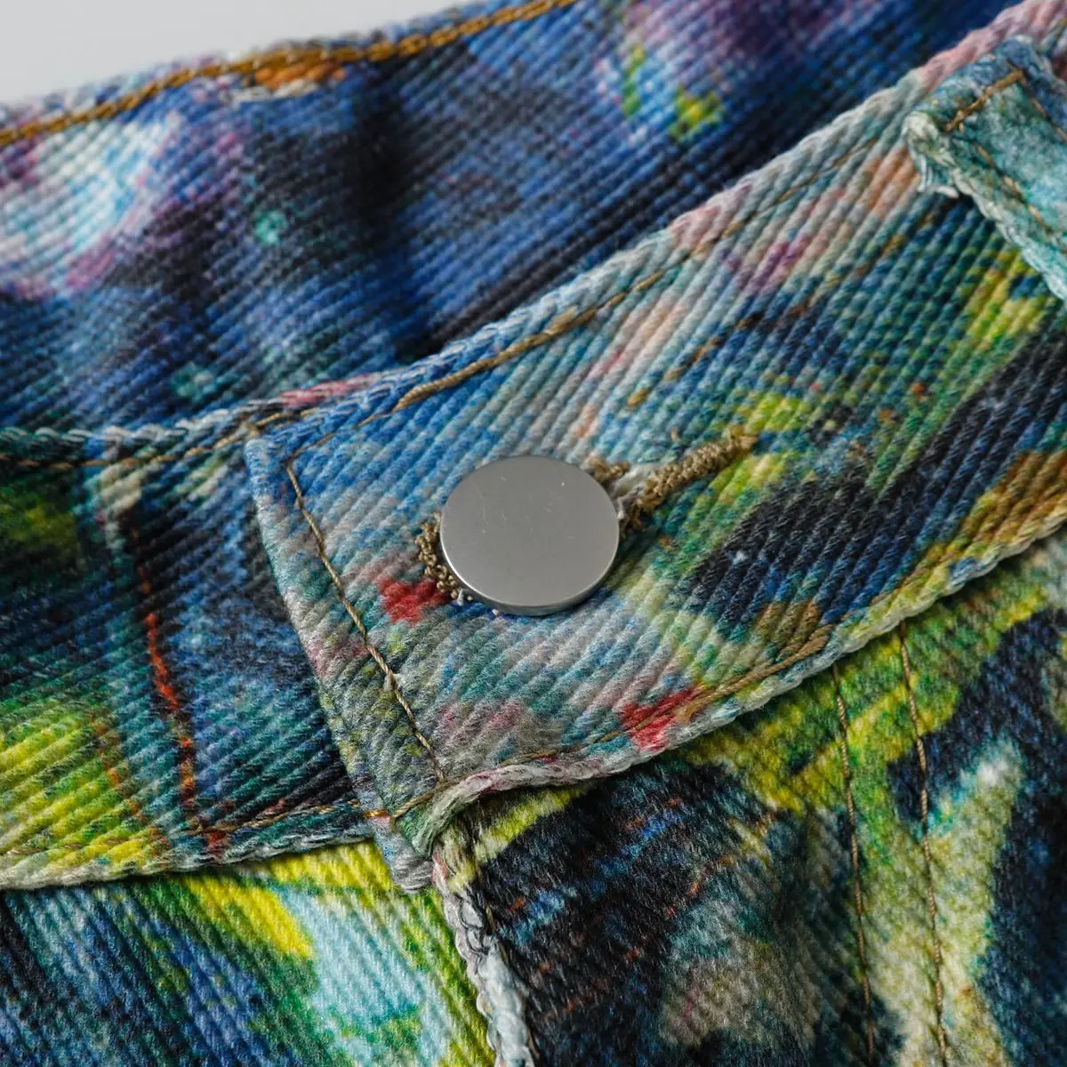 Street Style Graffiti Baggy Jeans - fabric texture