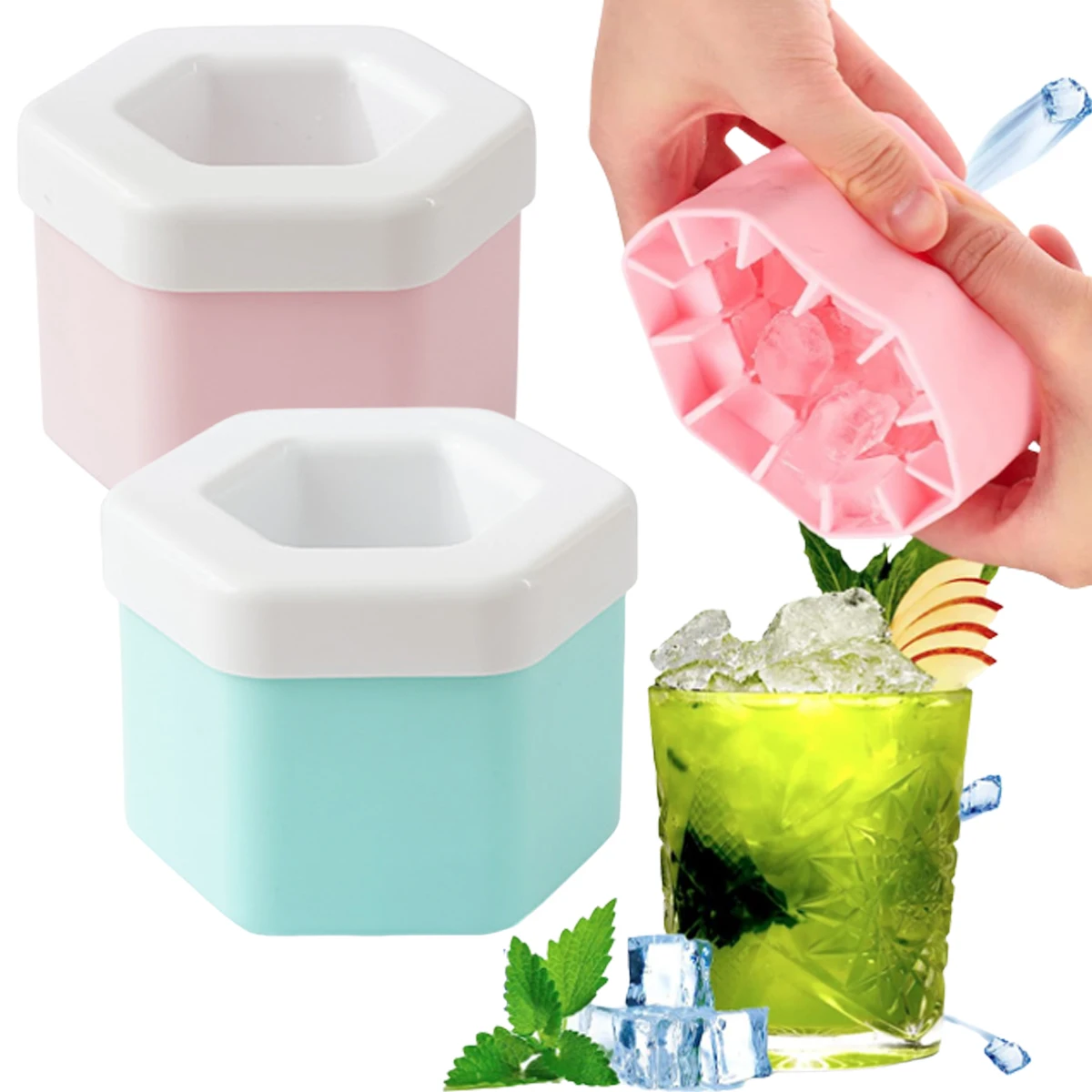 Mini Ice Cubes Makers Cylinder Silicone Ice Cube Tray for Freezer Silicone Ice  Bucket for Chilling Whisky Cocktail Soft Drinks - AliExpress