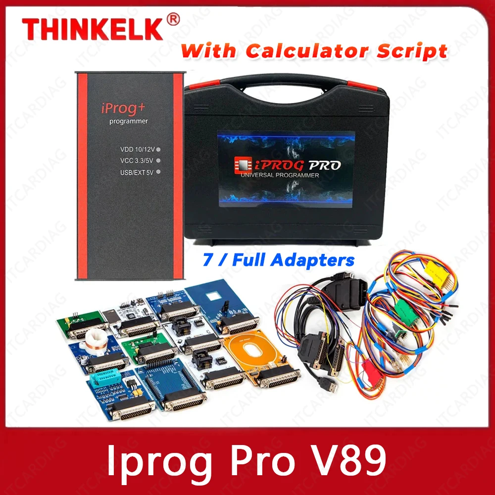 

2023 Iprog Pro Full V89 with 7/11 Adapters Support Eeprom IMMO/KM/Radio /Airbag Reset Dashboard IPROG+ ECU Key Programmer Tool