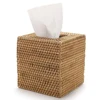 Square Rattan Tissue Box Cover Hand Woven Wicker Tissue Holder 5.7x5.7x5.7 In For Home Living Room Office Bathroom 1