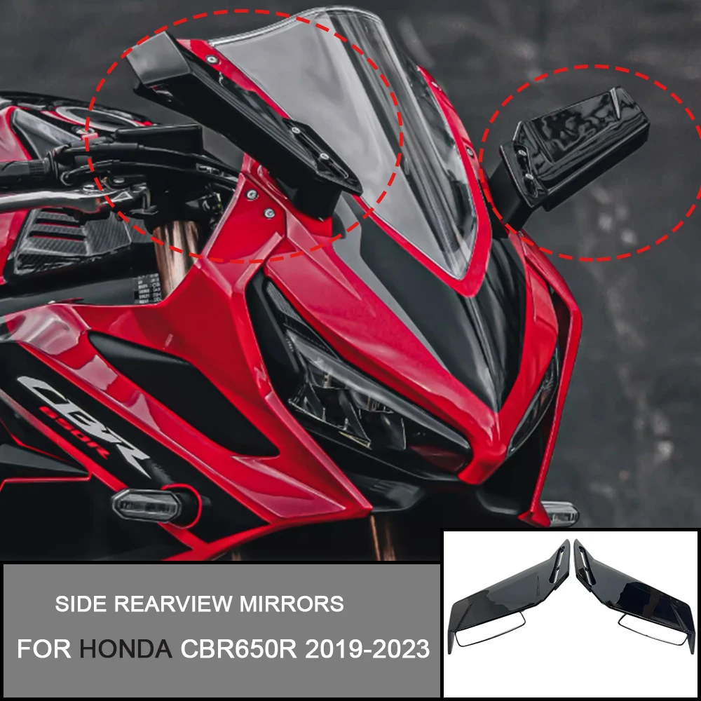 

Для мотоциклетного зеркала Honda CBR650R CBR 650 R 2019 2020 2021 2022 модифицированное ветровое крыло зеркало заднего вида ветровое крыло углеродное