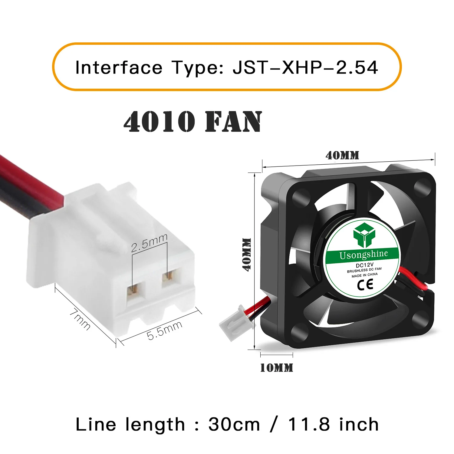 Advanced Brushless Cooling Turbo Fan for 3D Printers - 12V/24V Dual Voltage, 2-Pin DC Extruder Cooler Blower in Black Plastic