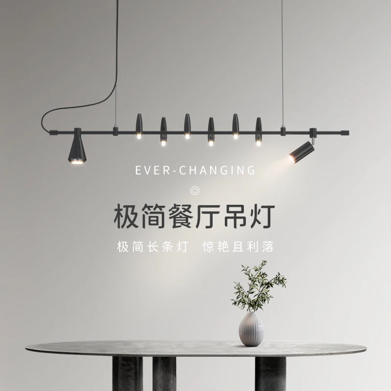 

Restaurant Chandelier Nordic Simple One Word Long Branch Chandelier Modern Atmosphere Creative G9 Light Bulb Art Luminaire