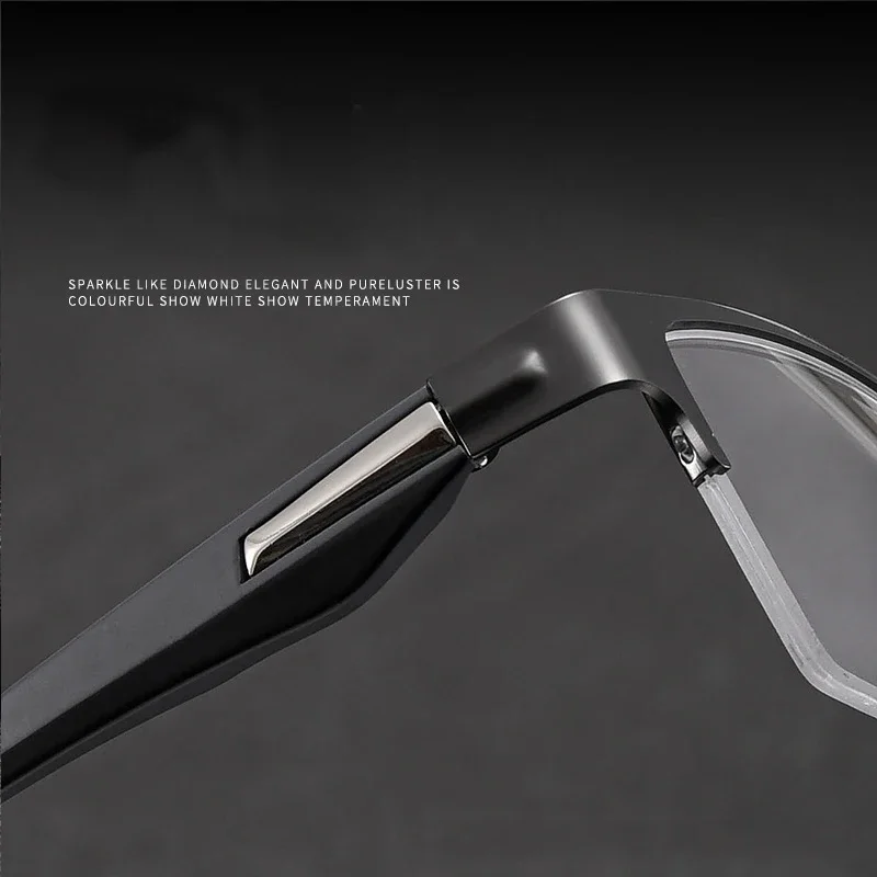 Luxury Business Half Frame Photochromic Myopia Glasses Fashion Women Men Prescription Eyewear Finished Near Sight Eyeglasses 3