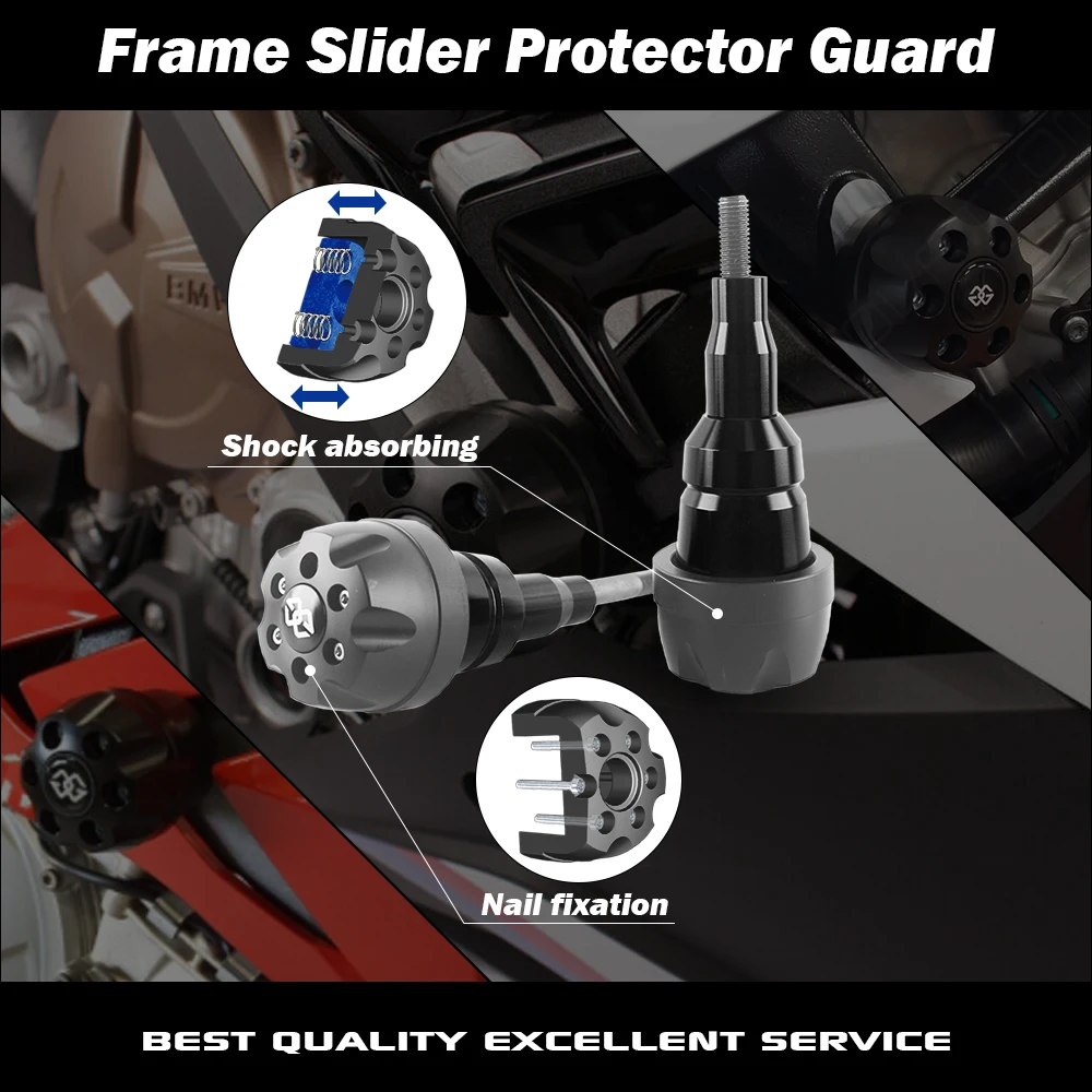 Motorcycle CNC Gilles Tooling Shock Absorption Fairing Frame Slider