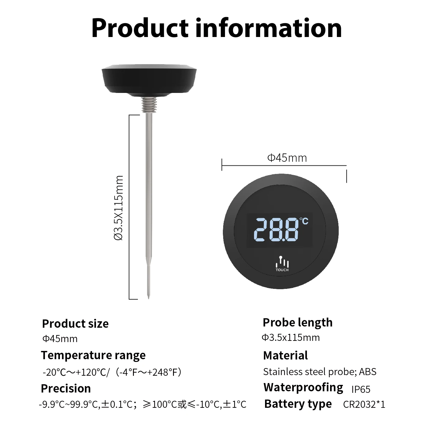 Wireless digital kitchen probe for barbecue, electronic kitchen probe, water, milk, meat, coffee 4