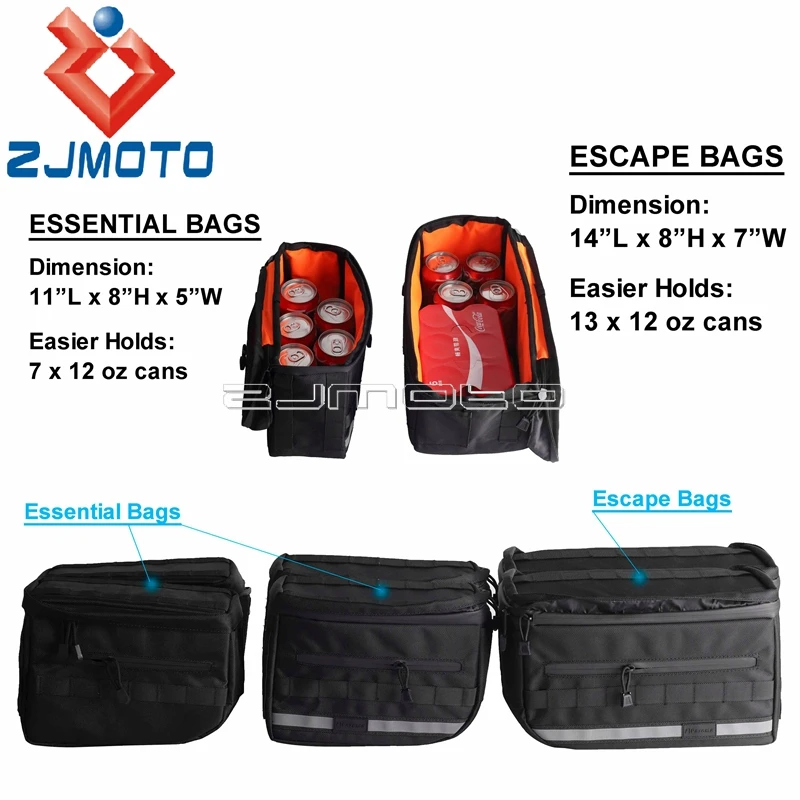 Club Style Essential Saddlebag Escape Bags Handlebar Tool Bag Luggage Pannier Throw Over Storage Bag For Harley Softail Classic
