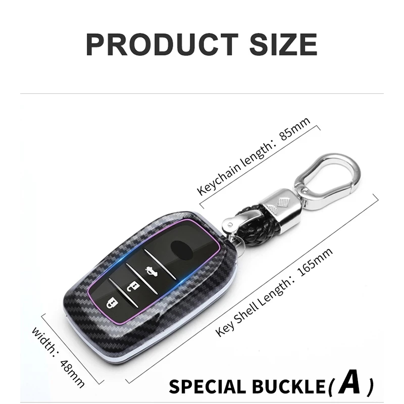 Custodia per chiave Auto a distanza in fibra di carbonio per Toyota CHR Prado Prius Camry Corolla RAV4 2018 2019 2020 2021 accessori Auto - Sf1298126d15946b1a0c4f6e3a03df7946