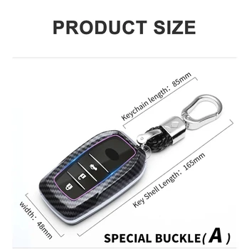 Custodia per chiave Auto a distanza in fibra di carbonio per Toyota CHR Prado Prius Camry Corolla RAV4 2018 2019 2020 2021 accessori Auto - Custodia per chiave Auto a distanza in fibra di carbonio per Toyota CHR Prado Prius