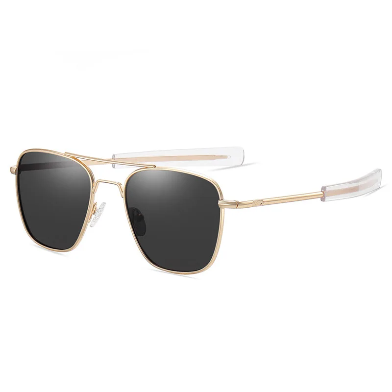 Army Military Pilot Polarized Solglasögon kvinnor män 222 märkesdesigner metallram Aviation fyrkantiga körglasögon_voghion.com