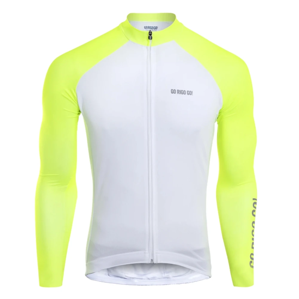 

Men Spring Autumn Thin section Long Sleeves Quick Dry Shirt Sportswear Breathable Tops Team Sweatshirt GO RIGO Go Cycling Jersey
