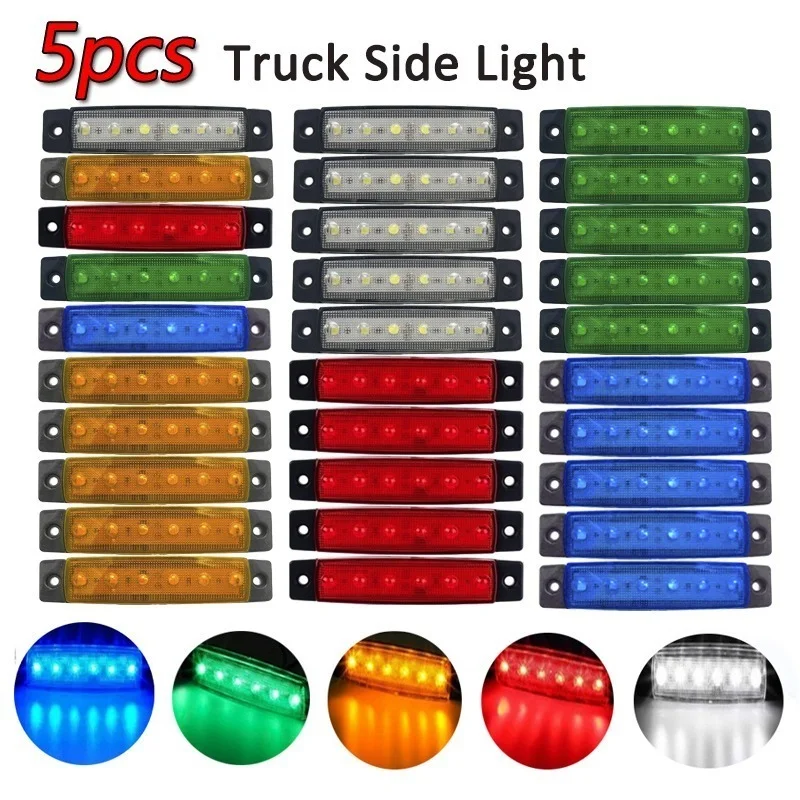 

6 LED Truck Side Width Light Universal Car Truck Night Safe Driving Warning Marker Lights Waterproof Signal Lamp 12V 24V