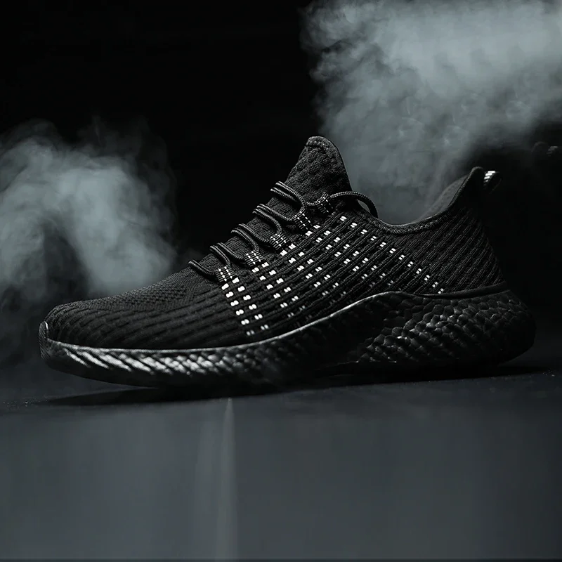For Men 2024 Fashion Sneakers Mesh Casual Lac-up Breathable Lightweight Walking Sneakers Plus Size Summer Tenis Men's Shoe