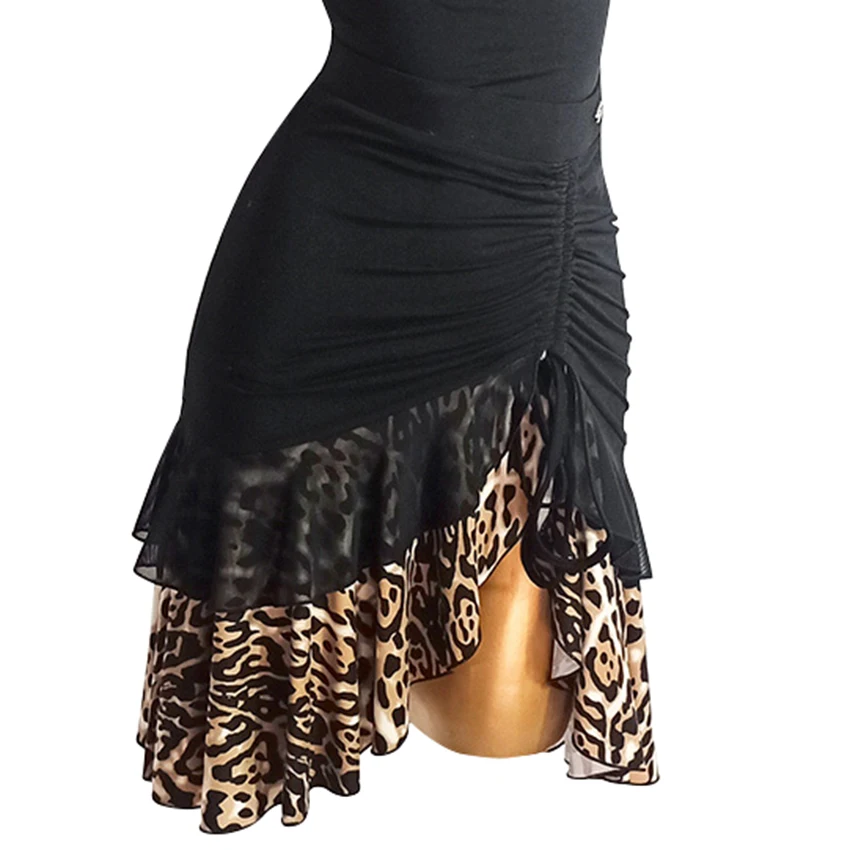 

Latin Dance Dresses Leopard Print Skirt Salsa Tango Rumba ChaCha Ballroom Dancing Clothes Standard Competition Pratice Costumes