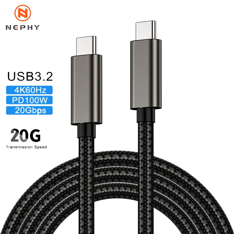 High-Speed USB-C to USB-C Cable, 0.5M to 3M, 100W PD, 4K Video Support