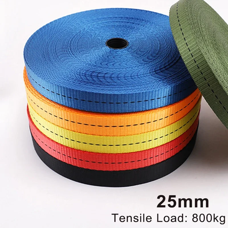 10 Meters Durable Webbing 25mm/38mm/50mm 1.2mm/1.6mm/1.8mm Thick Cargo Binding Belt Luggage Cross Strap Bag Accessories