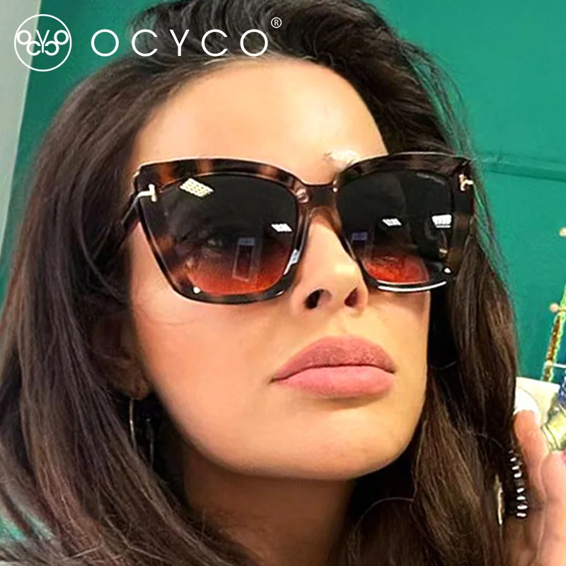 

OCYCO 2022 New Luxury Cat Eye T-shaped Sunglasses Women Square Sun Glasses Oculos Feminino Lentes Gafas De Sol UV400 Eyewear