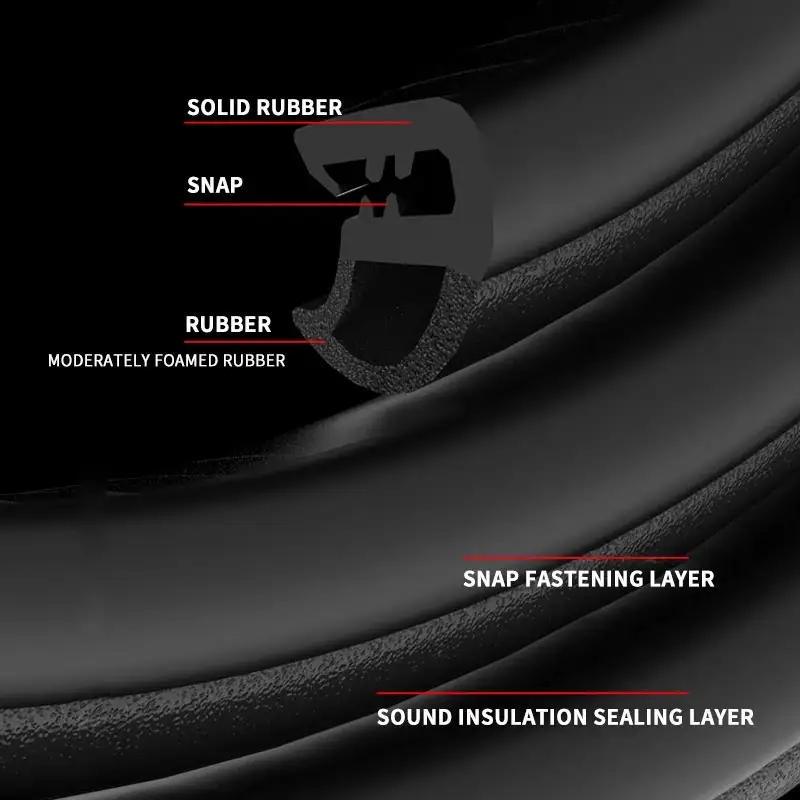 SEAMETAL Rubber Car Door Edge Seal Strip Universal B-Pillar Weatherstrip Auto Sealant Strip Noise Insulation for Car Sedan SUV - Image 5