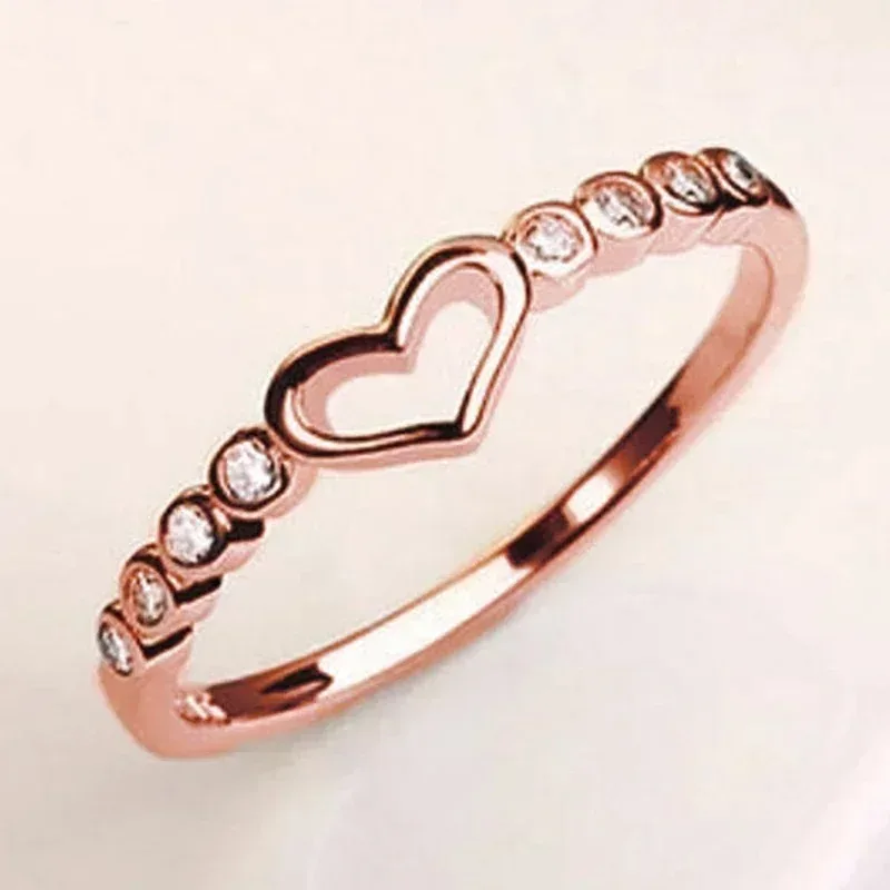 Minimalism Hollow Heart Finger Rings For Women Exquisite Thin Wedding Bands Accessories Anniversary Gift Statement Jewelry wedding rings finger rings fashion rings fashion ring