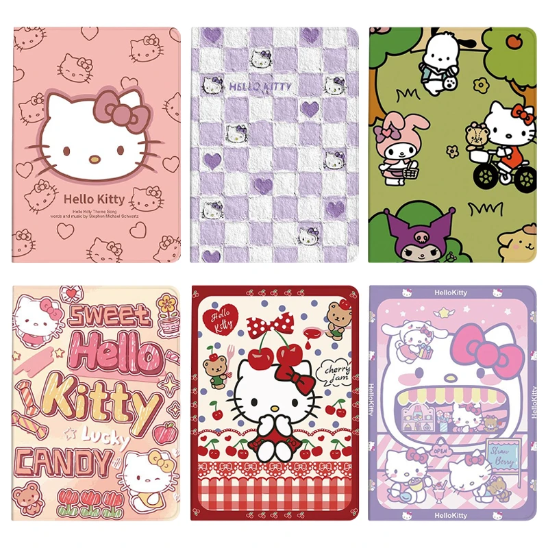 

Sanrio HelloKitty Ipad Case Cute Anime Oil Painting Soft Case for Ipad Pro 2021 2020Air 1 2 3 Cartoon Drop-proof Protective Case