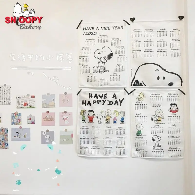 

New Kawaii Sanrio Snoopys Cartoon Cute Calendar Hanging Cloth Cute Decorative Background Cloth Toys for Girls
