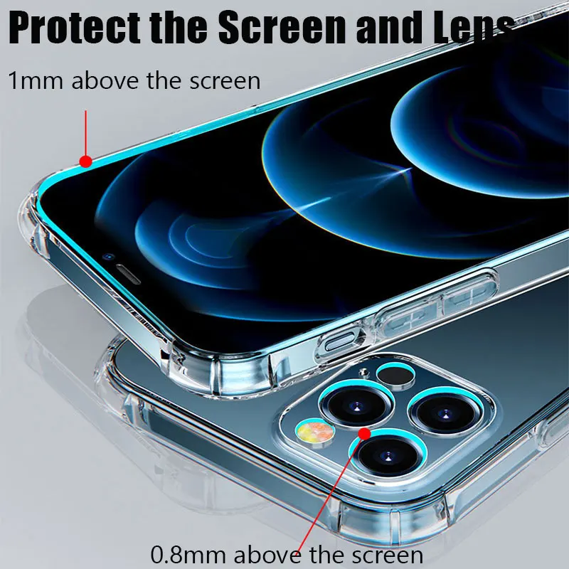 Enhanced Shockproof Clear Silicone Phone Case - Transparent Soft Cover