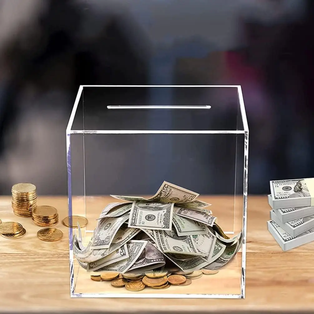 Piggy Bank Piggy Banks for Adults Upgraded Version Clear Acrylic Money Saving Bank Break to Open