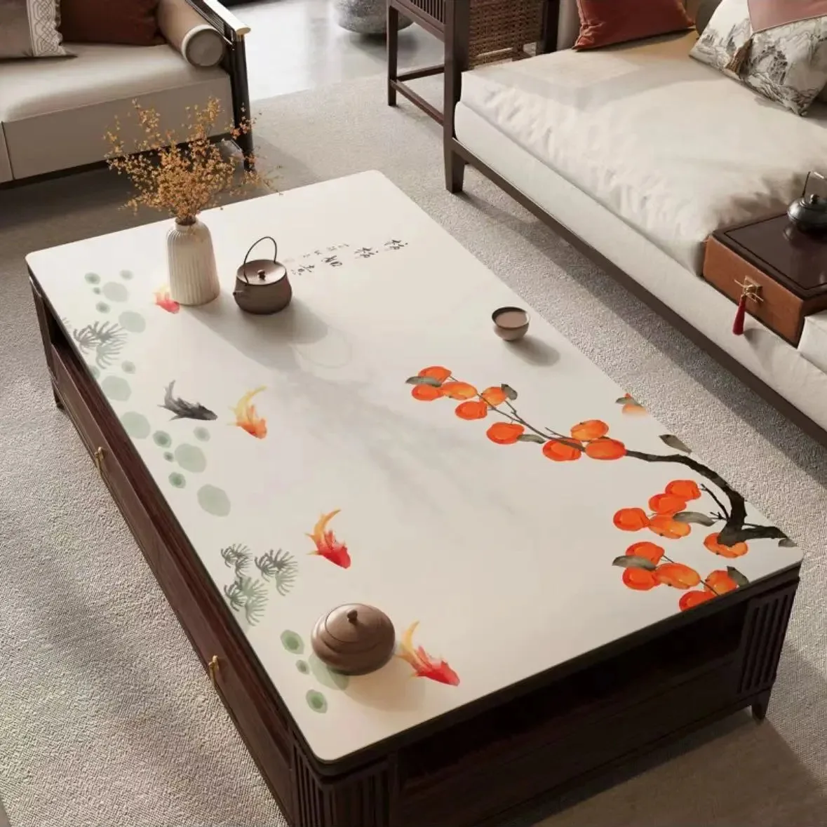 

A291coffee table mat, leather table mat, waterproof and oil-proof tablecloth, light luxury and high-end dining table mat