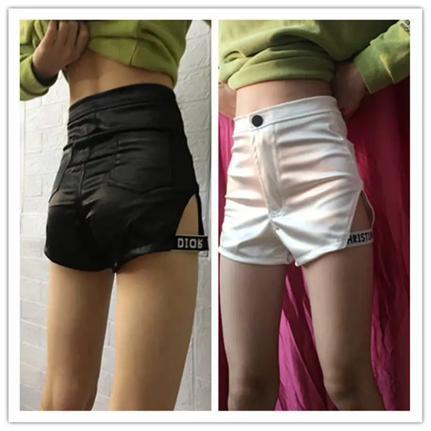 Glossy Women's Sexy Party Club Shorts High Waist Dance Stage Shiny Bottoms Short Pants