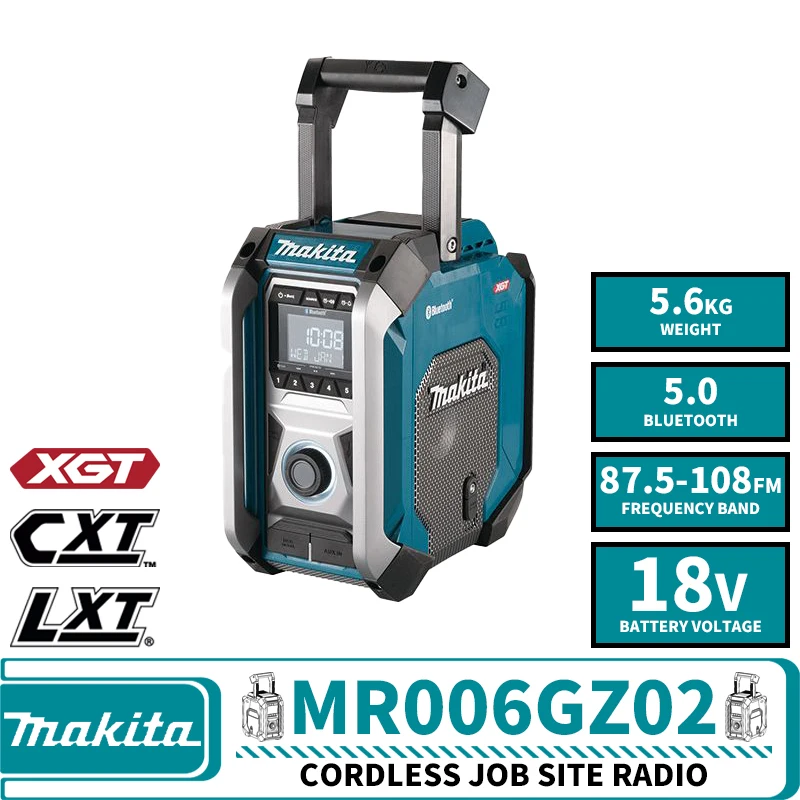 Makita Mr006Gz02 Wireless Job Site Radio 40V 18V 12V Lithium Power Tools