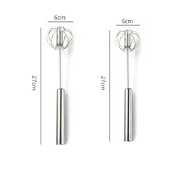 Stainless Steel Self-Turning Egg Whisk and Hand Mixer (2PCS  S)