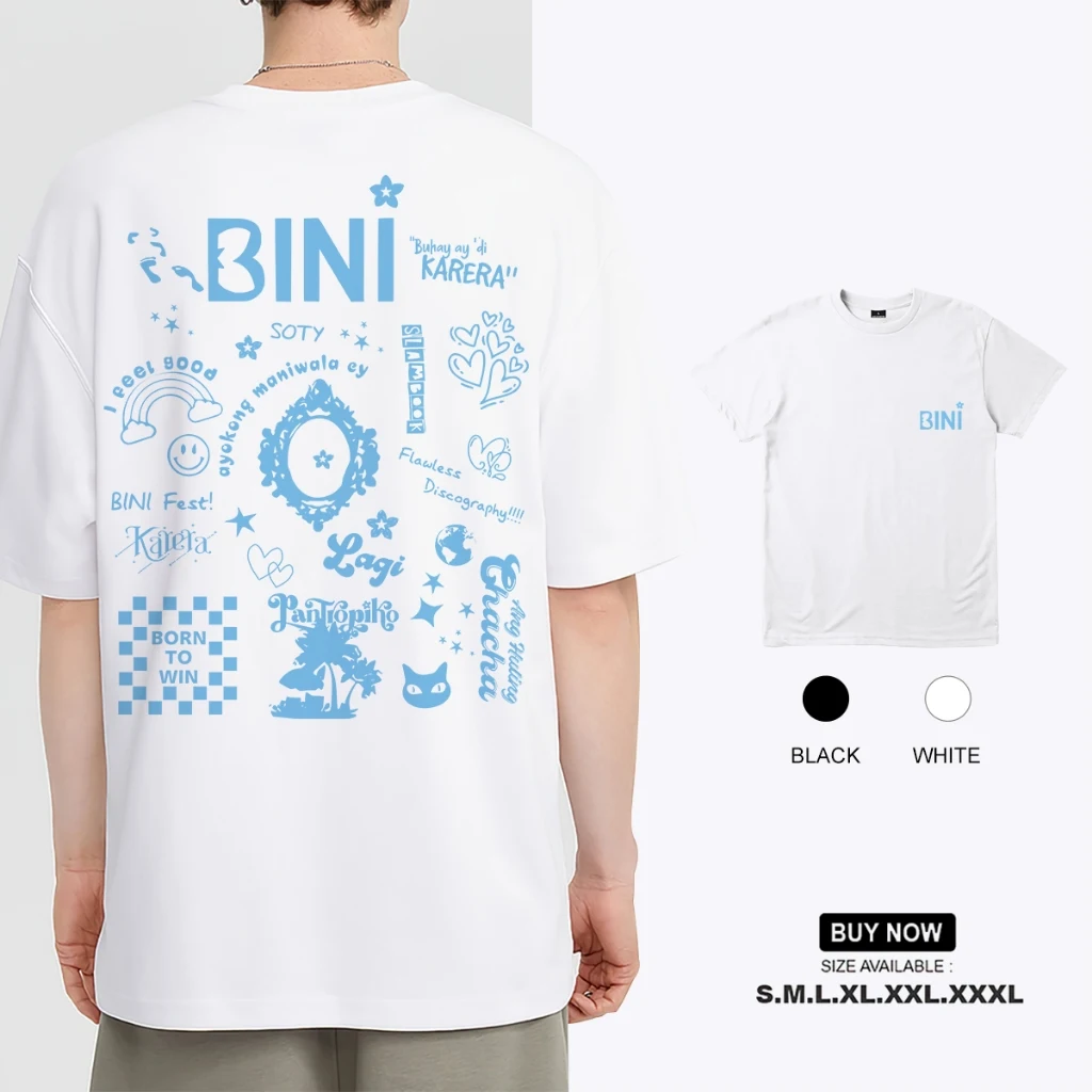 2024 BINI Karena Casual T-shirt for Men Baju Kaos Oversize Tee Crew Neck Printed Shirt Summer Short Sleeve Shirt 3