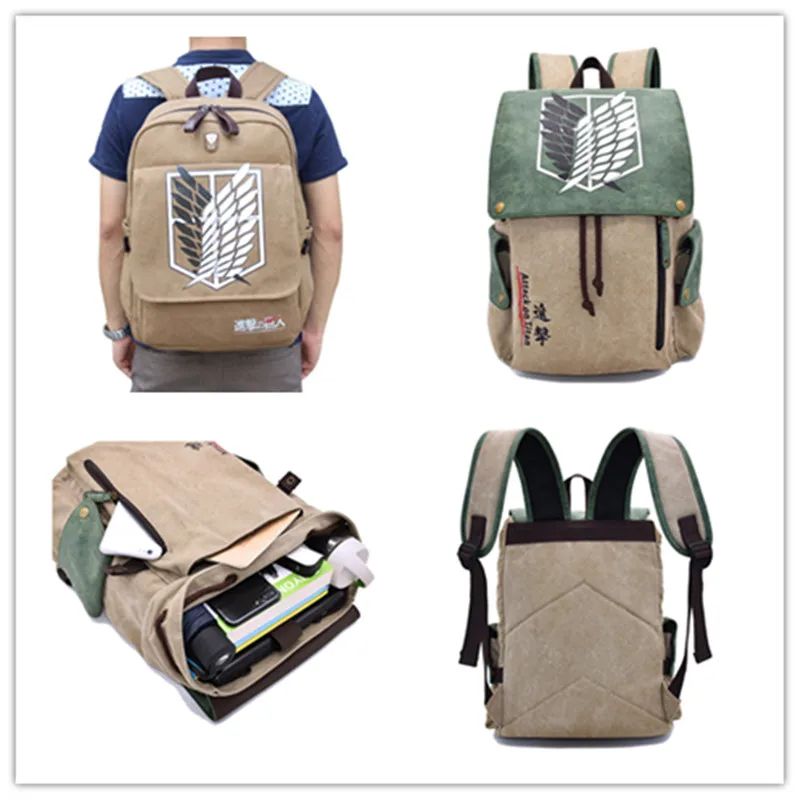 

Anime Attack On Titan Bags 3D Printed Cosplay Canvas Backpack Bag School Bag Rucksack for Men Women Gifts