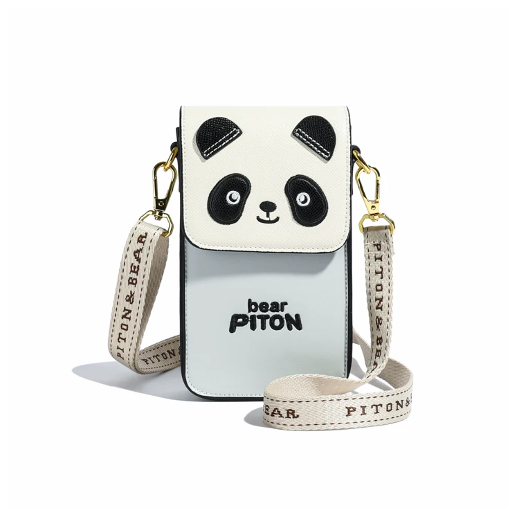 thumbnail image 1 of Bolso bandolera ligero con diseño de panda, bonito, 2024, nuevo, sencillo, con un solo hombro, para mujer, con textura de PU, minibolso para teléfono, 1 of 5