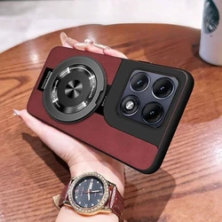 Premium 360° Rotating Stand Frosted PU Leather Shockproof Case - Skin - Friendly Protection for MOTOEdge 70 Pro Plus (Red)