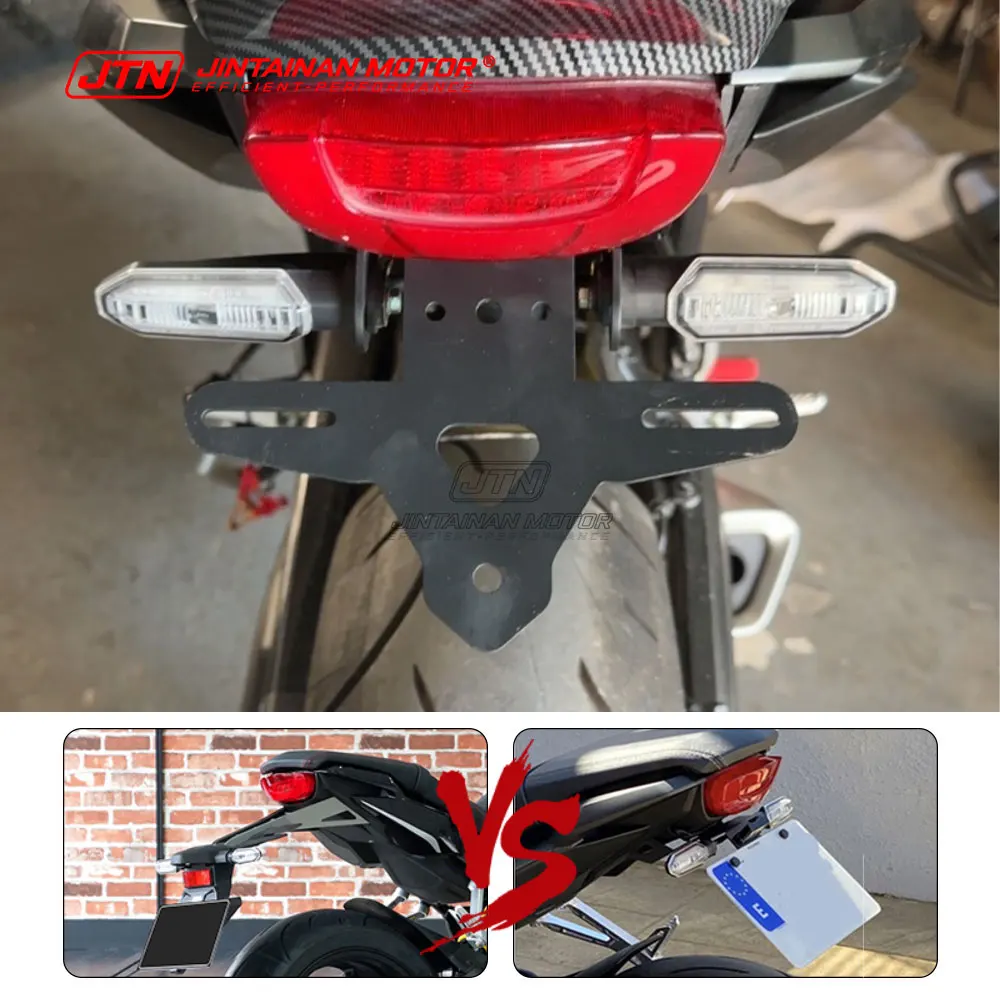 JTN CB650R CBR650R CB1000 HORNET 번호판 홀더 오토바이 LED 라이트 리어 숏 테일 스톡 라이센스 (혼다 2021-2026년식 호환)