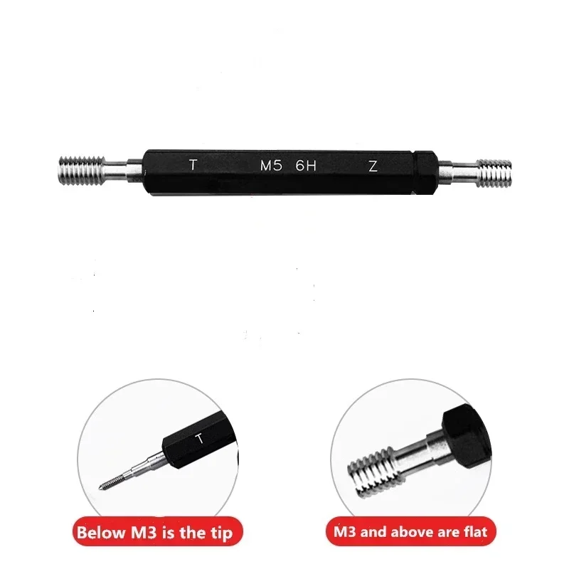 Thread Gauge Tool Metric Gauge Thread Plug Gauge 6H M1-M3 M4 M6 M8 M10-M42 GO/NO GO Precision external Screw Gage Fine Pitch Thread Test Tool