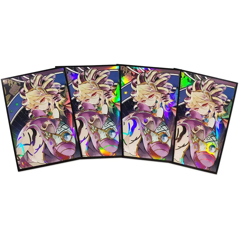 100 Pz 63X90Mm Trading Cards Protector Animazione Olografica Yugioh Card Sleeves Shield Laser Cute Card Deck Cover Dimensioni Giapponesi