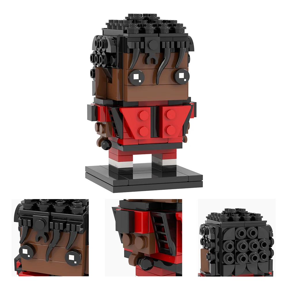 MOC7263 MJ Jackson Brickheadz King Of Pop Rock Star Singer Compatible Figure Building Block Toys For Children Adult Friends Gift