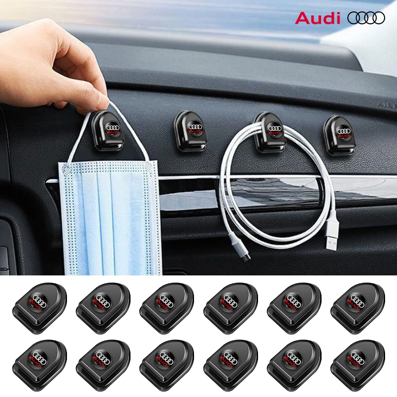 Logo Auto Mini Gancio Accessori Interni Gancio Di Stoccaggio Autoadesivo Per Audi A4 B5 B6 A3 8P 8V 8L A5 A6 C6 C5 A1 A7 A8 Q2 Q3 Tt