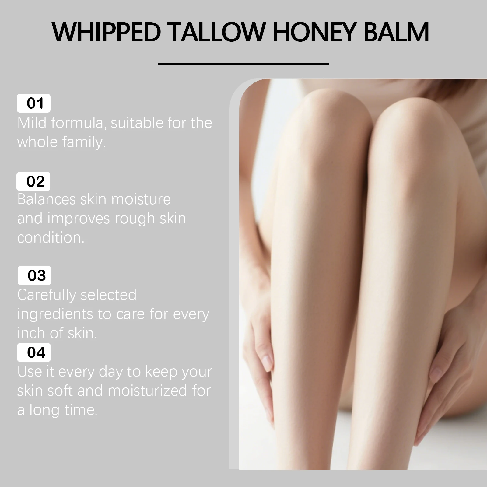 Honey & Beef Tallow Moisturizing Cream - Deep Nourishment, Moisture Locking & Daily Gentle Care for Dry Skin