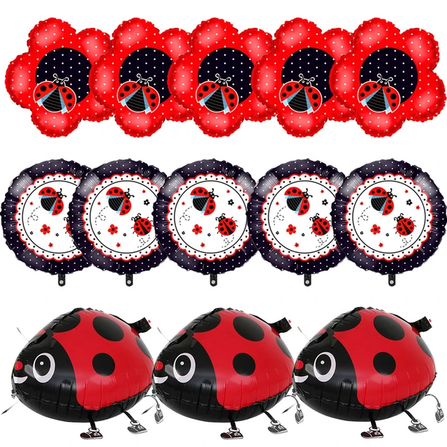 Ballons en forme d'insecte coccinelle, 5 pièces, en aluminium