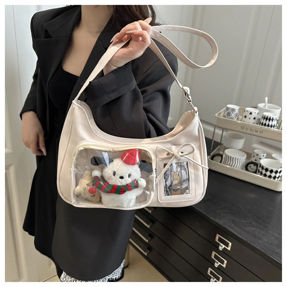 Y2k Transparent Ita Bag Versatile Trendy Doll Bag For Women Casual Purse Lolita Handbag Student Japanese Korean Crossbody Bag