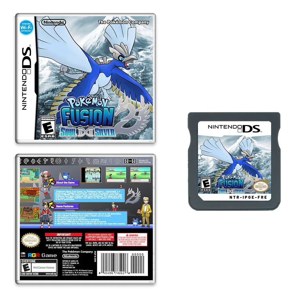 DS/NDS Pokémon French/Spanish Fusion 2-HeartGold/SoulSilver Game 