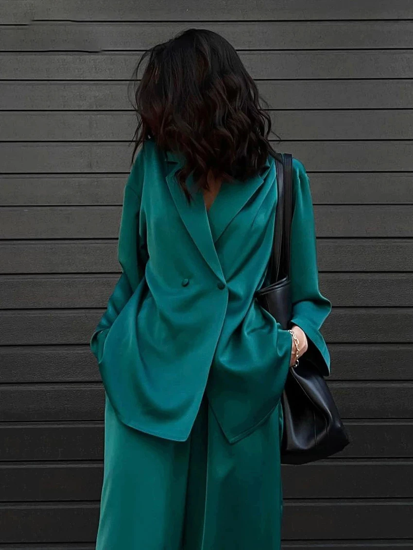 Ensemble-de-pyjama-d-contract-en-satin-vert-pour-femme-pantalon-l-gant ...