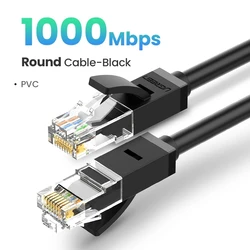 High-Speed Gigabit Ethernet Cable with RJ45 Shielding - 1m (Cat 6 Round Cable)