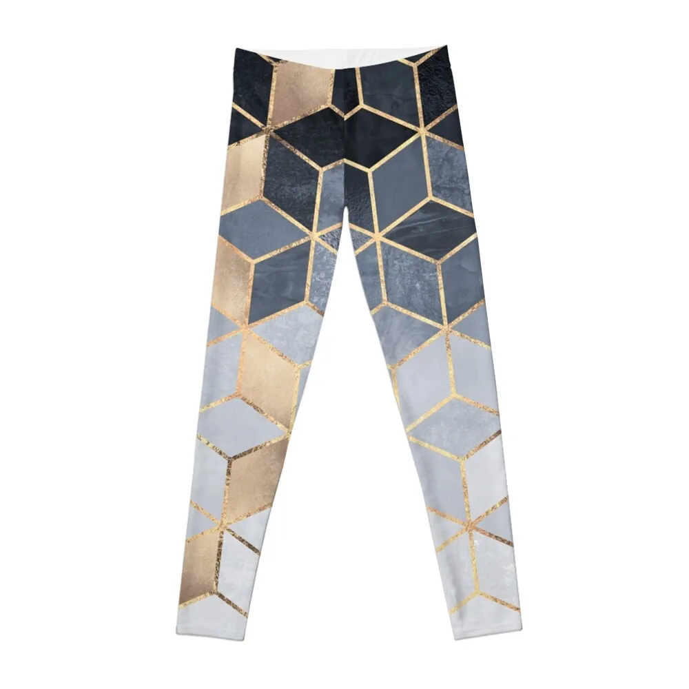 

Soft Blue Gradient Cubes Leggings Women's sport leggings Push up leggings